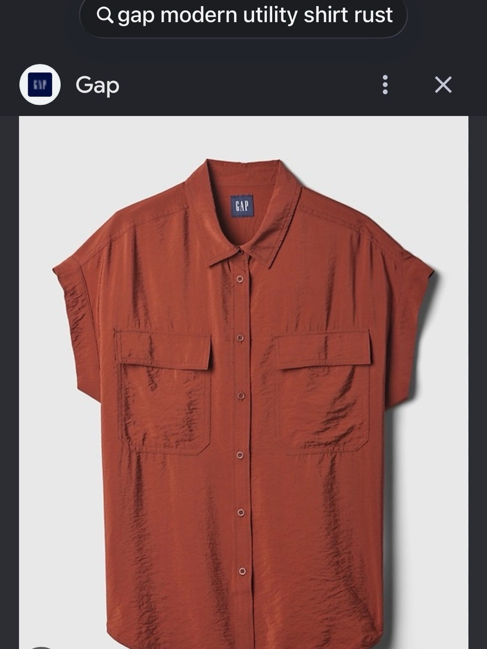 GAP Women's Button-Down Utility Shirt in Rust